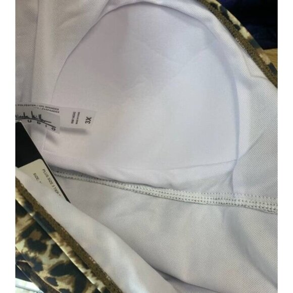 Nicole Miller Tier Tankini Swimsuit Women Plus Size 1X Cheetah Brown NWT New B88 - Picture 12 of 12